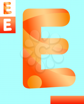 Cartoon Illustration of Capital Letter E Modern Alphabet Design