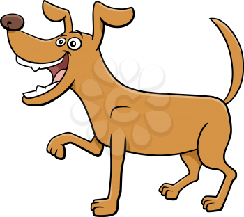 Cartoon Illustration of Funny Playful Dog Comic Animal Character