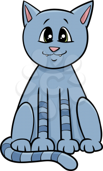 Cartoon Illustration of Funny Cat or Kitten Comic Animal Character