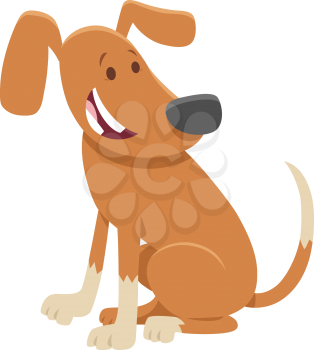 Cartoon Illustration of Cute Dog or Puppy Animal Character