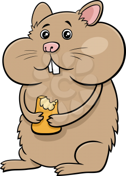 Cartoon illustration of funny hamster animal character