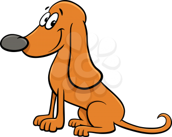 Cartoon Illustration of Funny Dog or Puppy Animal Character