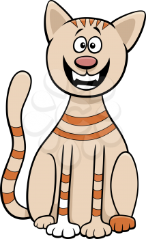 Cartoon Illustration of Funny Cat Comic Animal Character