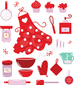 Royalty Free Clipart Image of a Set of Baking Items