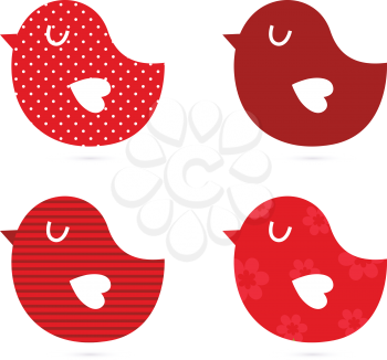 Royalty Free Clipart Image of a Set of Patterned Birds