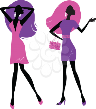 Royalty Free Clipart Image of Two Women