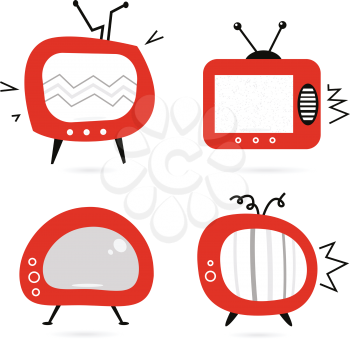 Royalty Free Clipart Image of Televisions