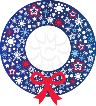 Beautiful christmas wreath. Vector Illustration