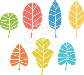 Colorful Autumn leaves set. Vector Illustration