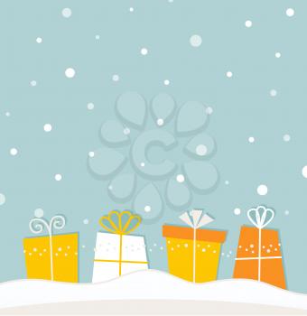 Christmas background with gifts. Vector