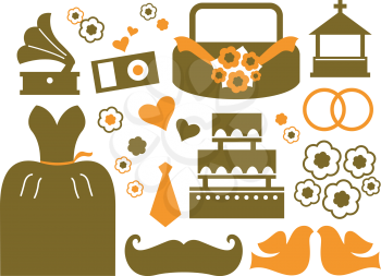 Royalty Free Clipart Image of Wedding Elements