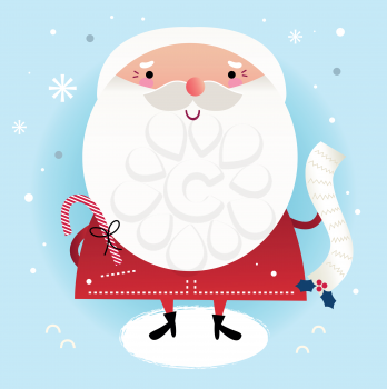 Royalty Free Clipart Image of Santa With a List