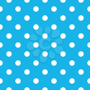 Fabric with cyan fresh dots. Retro vector background or pattern