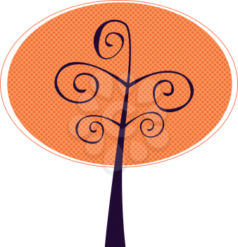 Beautiful simple abstract ornamental Tree. Vector cartoon Illustration