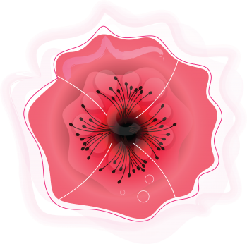 Abstract beautiful pink flower illustration. Vector
