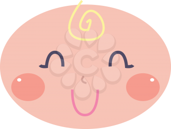 Cute baby child face. Vector cartoon Illustration