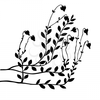 Royalty Free Clipart Image of a Cranberry Bush Silhouette