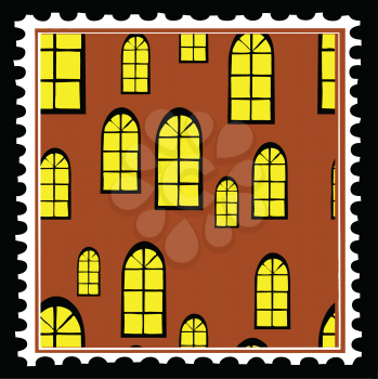 Royalty Free Clipart Image of a Home Postage Stamp