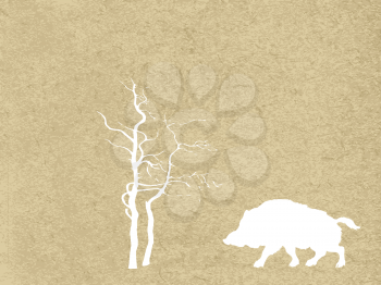 Royalty Free Clipart Image of a Wild Boar