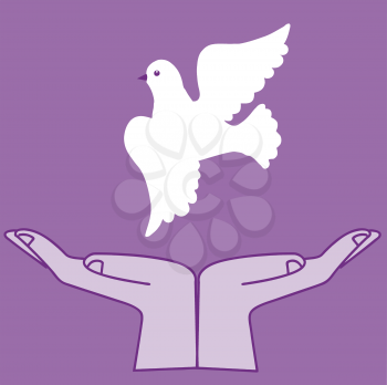 Royalty Free Clipart Image of a Flying Dove