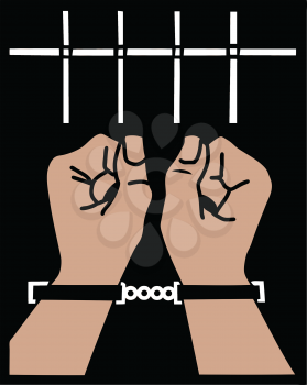 Royalty Free Clipart Image of a Handcuffed Person