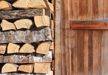firewood near door