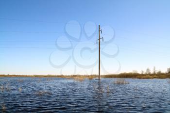 electric pole in water