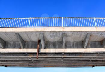 car bridge through frozen river