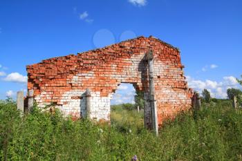 wall of the destroyed building