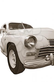 retro car on white background