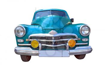 retro car on white background