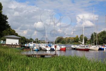 sailboats on quay