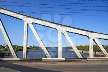 town bridge through small river