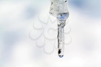 transparent icicle on white background