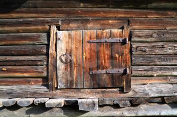 wooden door in rural barn