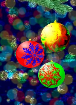 Royalty Free Clipart Image of a Christmas Ornament Background