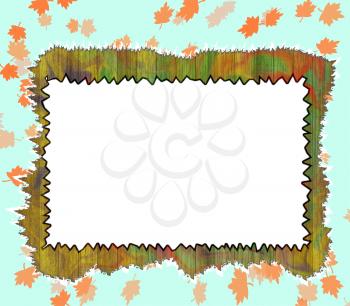 Royalty Free Clipart Image of an Autumn Leaf Frame