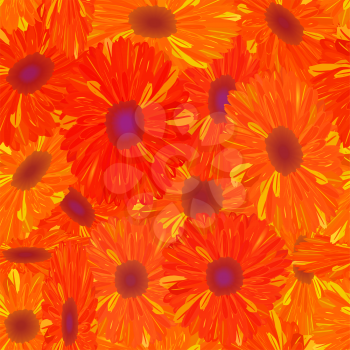 Seamless pattern yellow-orange flower, file EPS.8 illustration.