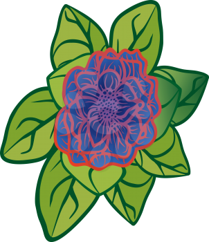 Abstract flower with leaves, file EPS.8 illustration.