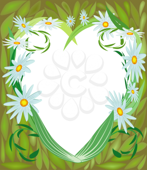 Abstract flowers, chamomile, heart-shaped, file EPS.8 illustration.
