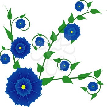 Abstract blue flower, file EPS.8 illustration.