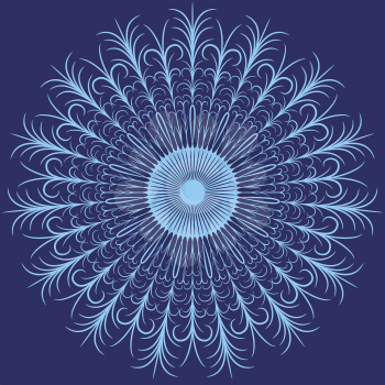 Snowflake on a blue background, EPS8 - vector graphics.
