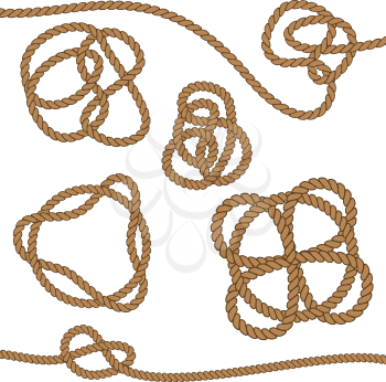 Set, rope with celtic knot, EPS8 - vector graphics.