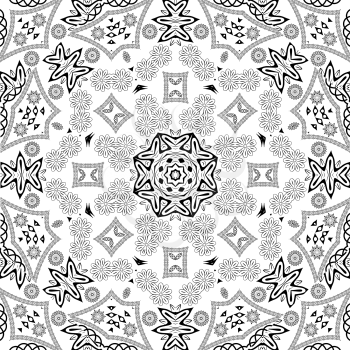 Black and white seamless pattern Arab motifs, EPS8 - vector graphics.