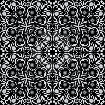 Arabic style black and white seamless pattern, EPS8 - vector graphics.
