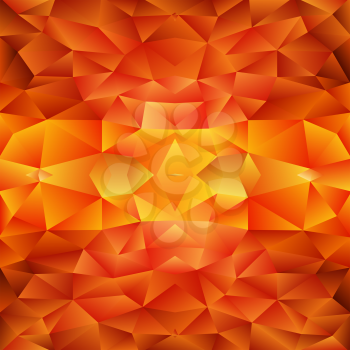 Polygon red yellow triangles seamless background, EPS10 - vector graphics.