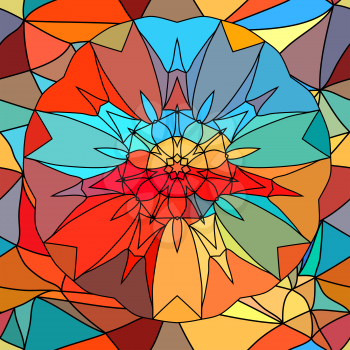 Stained-glass style imitation geometric triangular abstract seamless background, EPS8 - vector graphics.