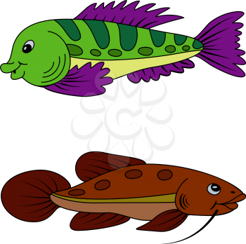 Set abstract fantasy tropical fish, EPS8 - vector graphics.