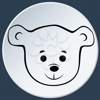 Animals little bear vector button icon, EPS8 - vector graphics.