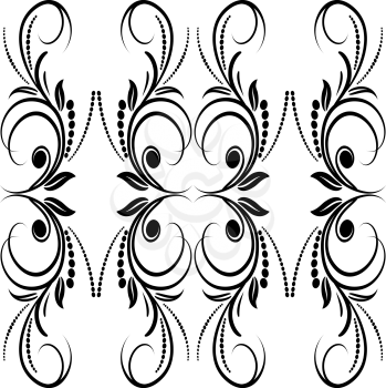 Vegetable seamless ornament black and white, EPS8 - vector graphics.